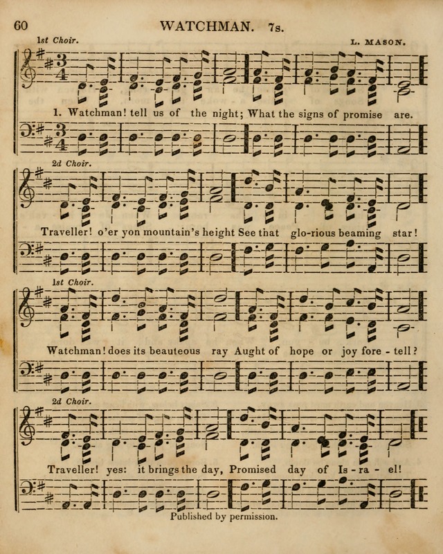 The Sunday School Singing Book: being a collection of hymns with appropriate music, designed as a guide and assistant to the devotional exercises of Sabbath schools and families...(3rd ed.) page 60