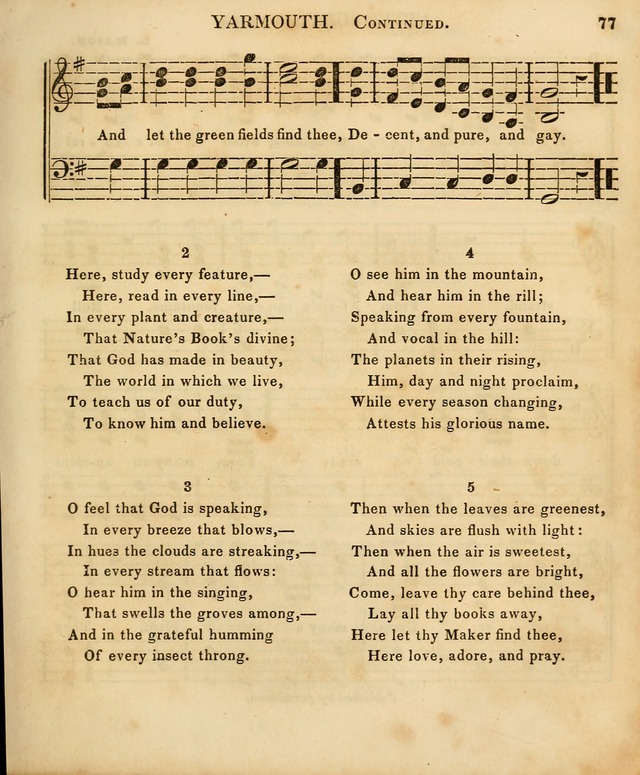 The Sunday School Singing Book: being a collection of hymns with appropriate music, designed as a guide and assistant to the devotional exercises of Sabbath schools and families...(3rd ed.) page 77