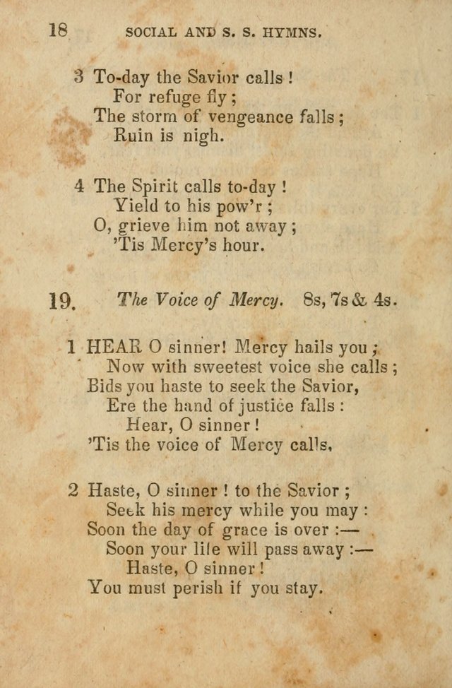 The Social and Sabbath School Hymn-Book. (5th ed.) page 19