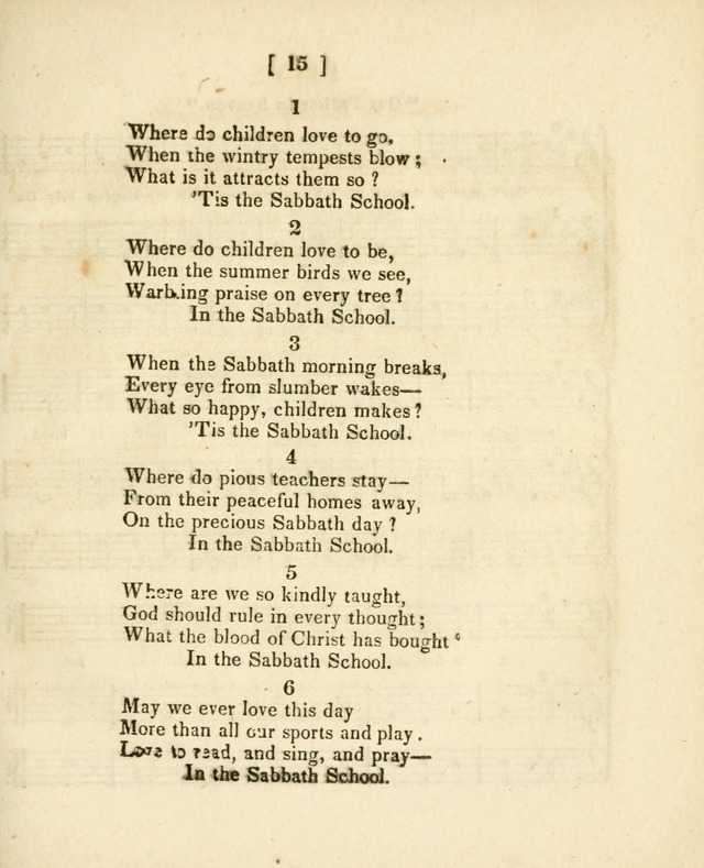 Sabbath School Songs: or hymns and music suitable for Sabbath schools page 15