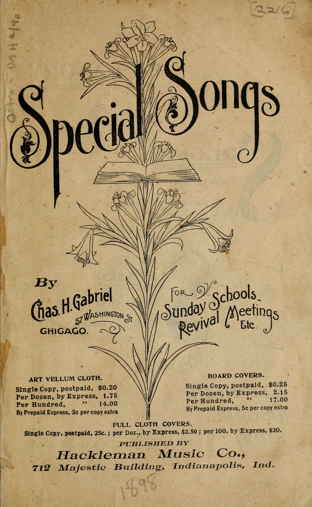 Special Songs: for Sunday schools, revival meetings, etc. page iii