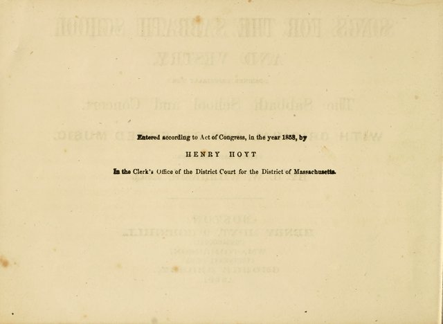 Songs for the Sabbath School and Vestry: designed especially for the Sabbath school and concert. With original and selected music page viii