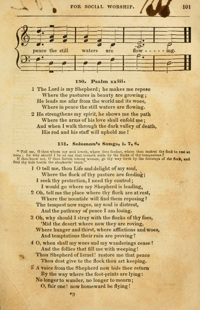 Spiritual Songs for Social Worship: adapted to the use of families and private circles in seasons of rivival, to missionary meetings, to the monthly concert, and to other occasions of special interest page 101