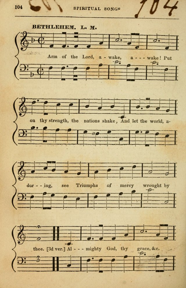 Spiritual Songs for Social Worship: adapted to the use of families and private circles in seasons of rivival, to missionary meetings, to the monthly concert, and to other occasions of special interest page 104