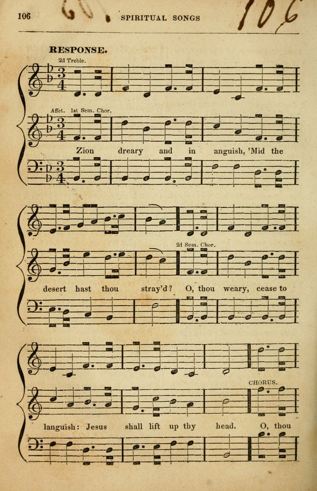 Spiritual Songs for Social Worship: adapted to the use of families and private circles in seasons of rivival, to missionary meetings, to the monthly concert, and to other occasions of special interest page 106