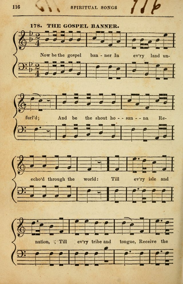 Spiritual Songs for Social Worship: adapted to the use of families and private circles in seasons of rivival, to missionary meetings, to the monthly concert, and to other occasions of special interest page 116