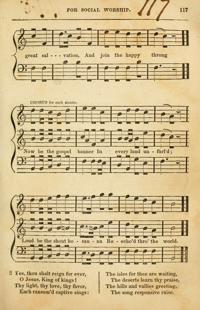 Spiritual Songs for Social Worship: adapted to the use of families and private circles in seasons of rivival, to missionary meetings, to the monthly concert, and to other occasions of special interest page 117