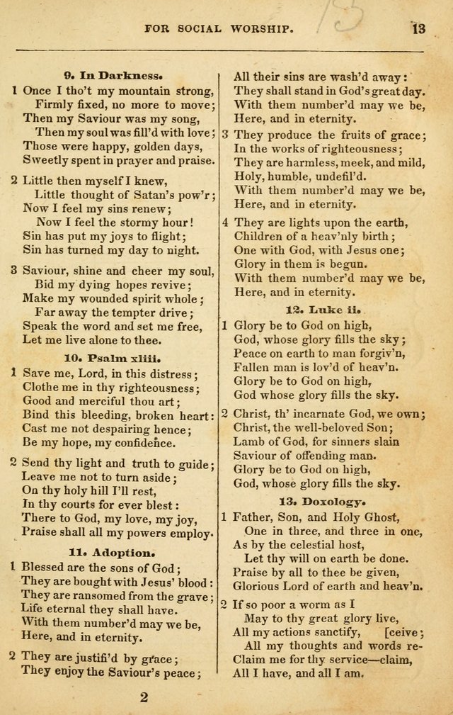 Spiritual Songs for Social Worship: adapted to the use of families and private circles in seasons of rivival, to missionary meetings, to the monthly concert, and to other occasions of special interest page 13