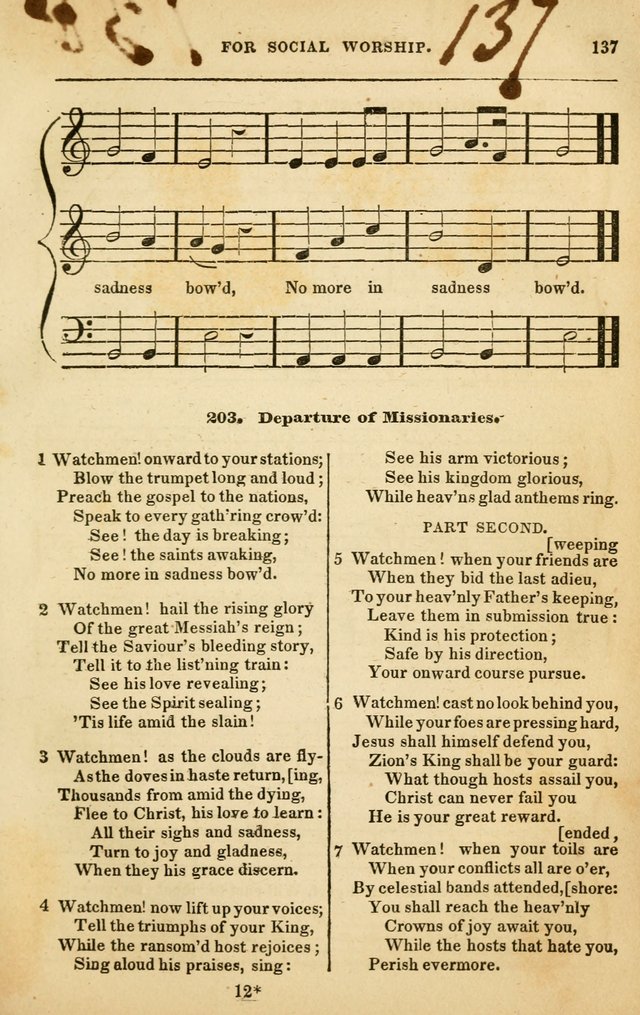 Spiritual Songs for Social Worship: adapted to the use of families and private circles in seasons of rivival, to missionary meetings, to the monthly concert, and to other occasions of special interest page 137