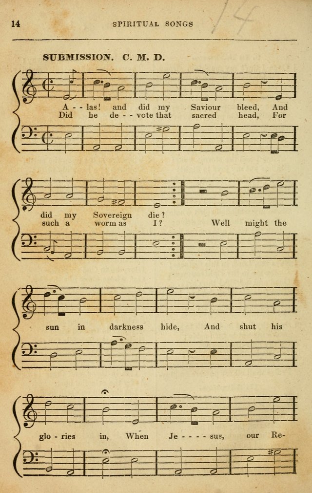 Spiritual Songs for Social Worship: adapted to the use of families and private circles in seasons of rivival, to missionary meetings, to the monthly concert, and to other occasions of special interest page 14