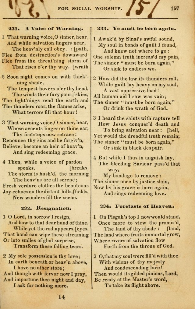 Spiritual Songs for Social Worship: adapted to the use of families and private circles in seasons of rivival, to missionary meetings, to the monthly concert, and to other occasions of special interest page 157