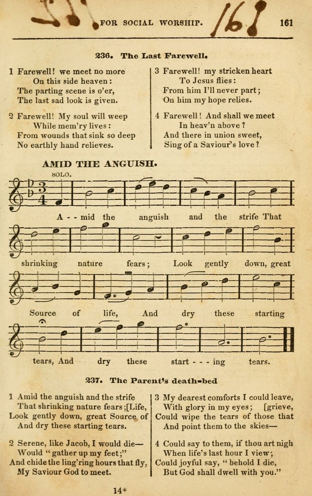 Spiritual Songs for Social Worship: adapted to the use of families and private circles in seasons of rivival, to missionary meetings, to the monthly concert, and to other occasions of special interest page 161