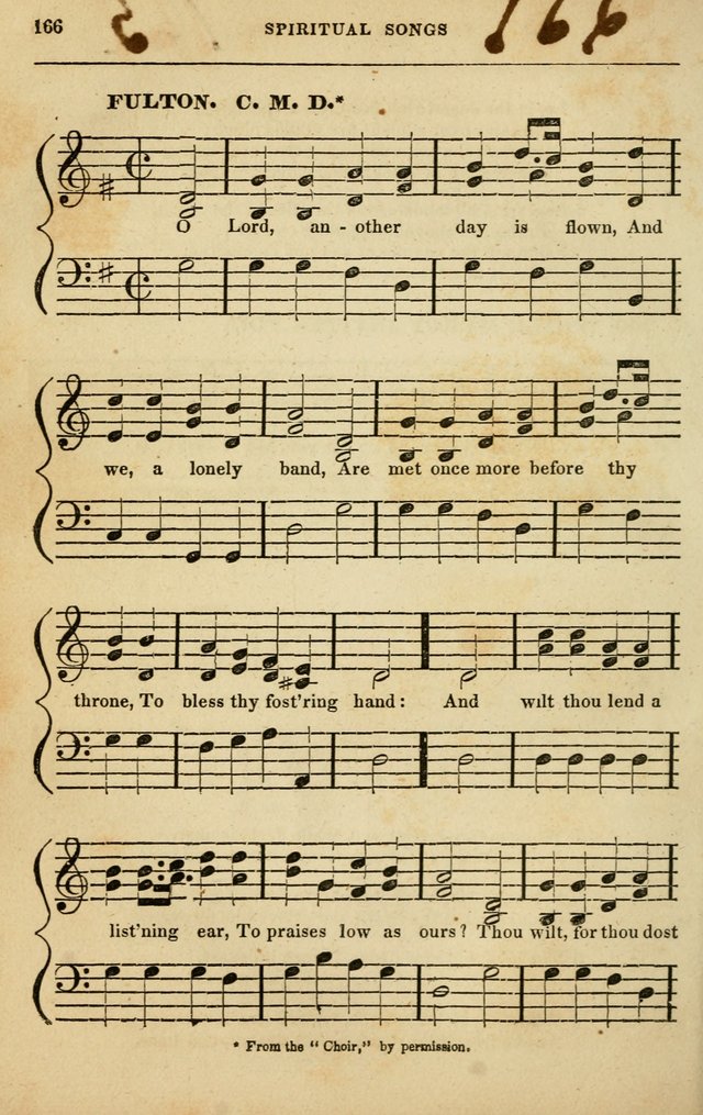 Spiritual Songs for Social Worship: adapted to the use of families and private circles in seasons of rivival, to missionary meetings, to the monthly concert, and to other occasions of special interest page 166