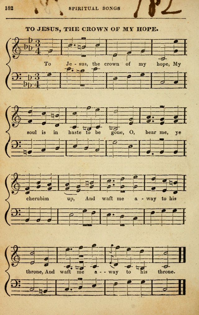 Spiritual Songs for Social Worship: adapted to the use of families and private circles in seasons of rivival, to missionary meetings, to the monthly concert, and to other occasions of special interest page 182