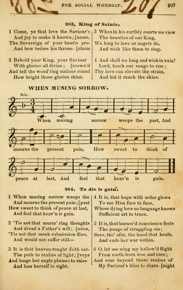 Spiritual Songs for Social Worship: adapted to the use of families and private circles in seasons of rivival, to missionary meetings, to the monthly concert, and to other occasions of special interest page 207