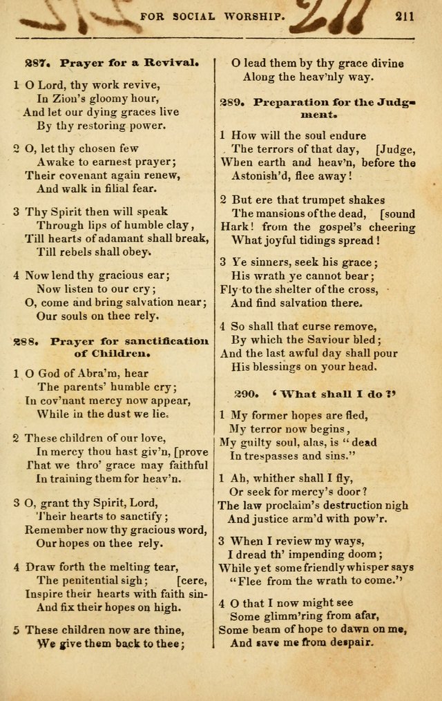 Spiritual Songs for Social Worship: adapted to the use of families and private circles in seasons of rivival, to missionary meetings, to the monthly concert, and to other occasions of special interest page 211