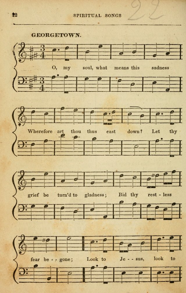 Spiritual Songs for Social Worship: adapted to the use of families and private circles in seasons of rivival, to missionary meetings, to the monthly concert, and to other occasions of special interest page 22