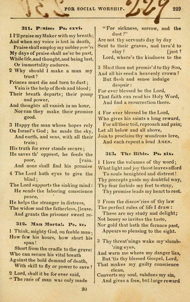 Spiritual Songs for Social Worship: adapted to the use of families and private circles in seasons of rivival, to missionary meetings, to the monthly concert, and to other occasions of special interest page 229