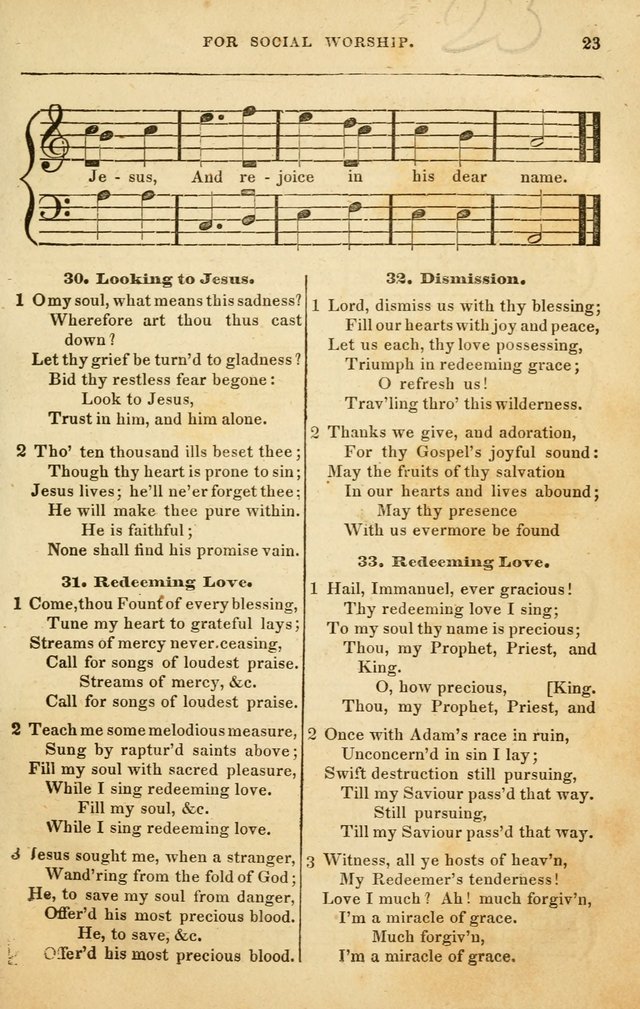 Spiritual Songs for Social Worship: adapted to the use of families and private circles in seasons of rivival, to missionary meetings, to the monthly concert, and to other occasions of special interest page 23