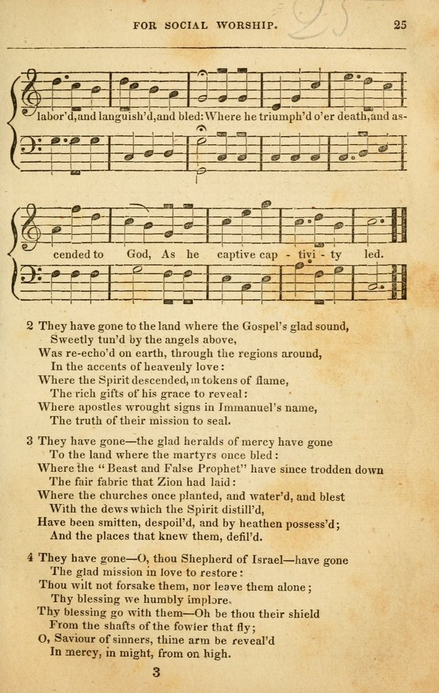 Spiritual Songs for Social Worship: adapted to the use of families and private circles in seasons of rivival, to missionary meetings, to the monthly concert, and to other occasions of special interest page 25