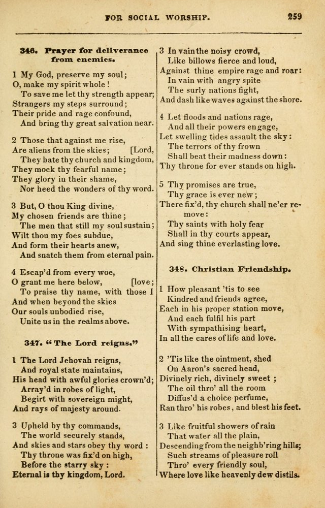 Spiritual Songs for Social Worship: adapted to the use of families and private circles in seasons of rivival, to missionary meetings, to the monthly concert, and to other occasions of special interest page 259