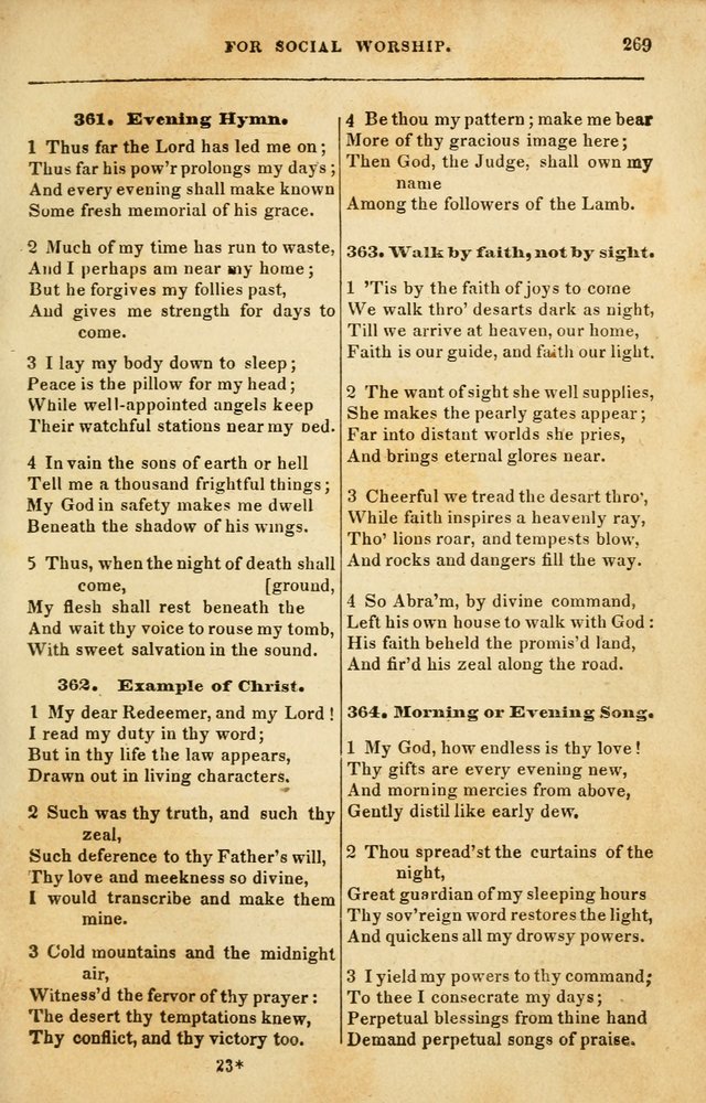 Spiritual Songs for Social Worship: adapted to the use of families and private circles in seasons of rivival, to missionary meetings, to the monthly concert, and to other occasions of special interest page 269