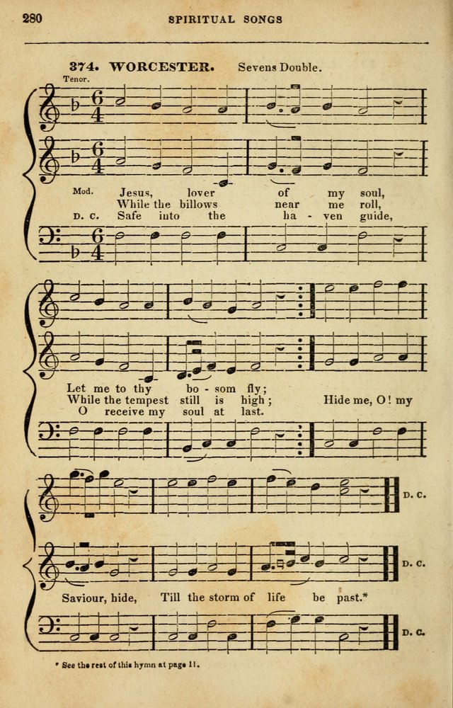 Spiritual Songs for Social Worship: adapted to the use of families and private circles in seasons of rivival, to missionary meetings, to the monthly concert, and to other occasions of special interest page 280