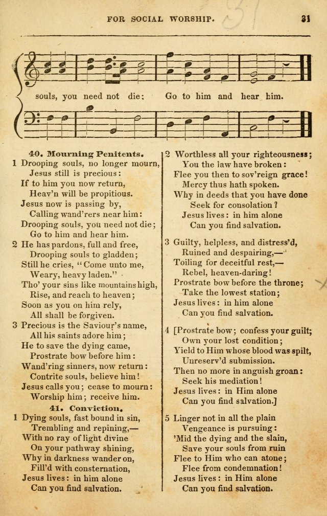 Spiritual Songs for Social Worship: adapted to the use of families and private circles in seasons of rivival, to missionary meetings, to the monthly concert, and to other occasions of special interest page 31