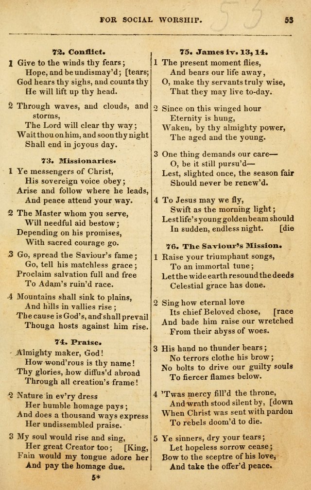 Spiritual Songs for Social Worship: adapted to the use of families and private circles in seasons of rivival, to missionary meetings, to the monthly concert, and to other occasions of special interest page 53