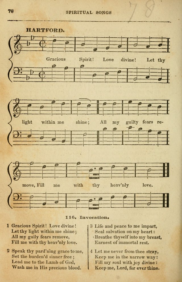 Spiritual Songs for Social Worship: adapted to the use of families and private circles in seasons of rivival, to missionary meetings, to the monthly concert, and to other occasions of special interest page 78