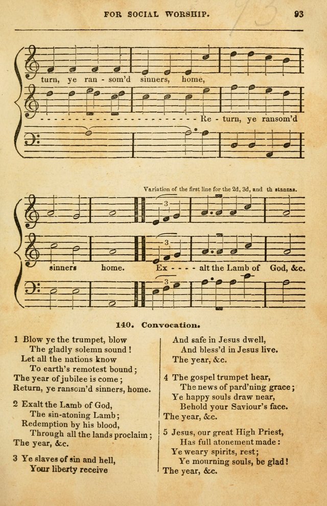 Spiritual Songs for Social Worship: adapted to the use of families and private circles in seasons of rivival, to missionary meetings, to the monthly concert, and to other occasions of special interest page 93