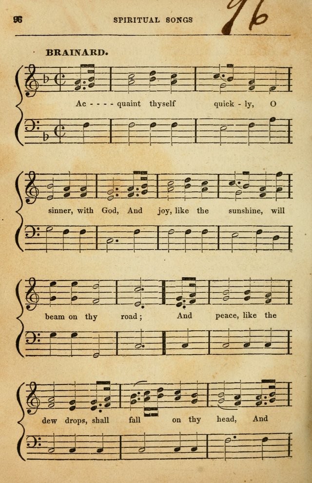 Spiritual Songs for Social Worship: adapted to the use of families and private circles in seasons of rivival, to missionary meetings, to the monthly concert, and to other occasions of special interest page 96