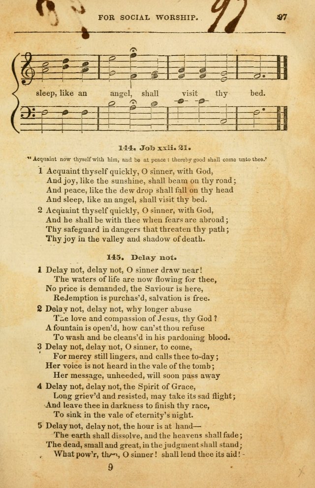 Spiritual Songs for Social Worship: adapted to the use of families and private circles in seasons of rivival, to missionary meetings, to the monthly concert, and to other occasions of special interest page 97