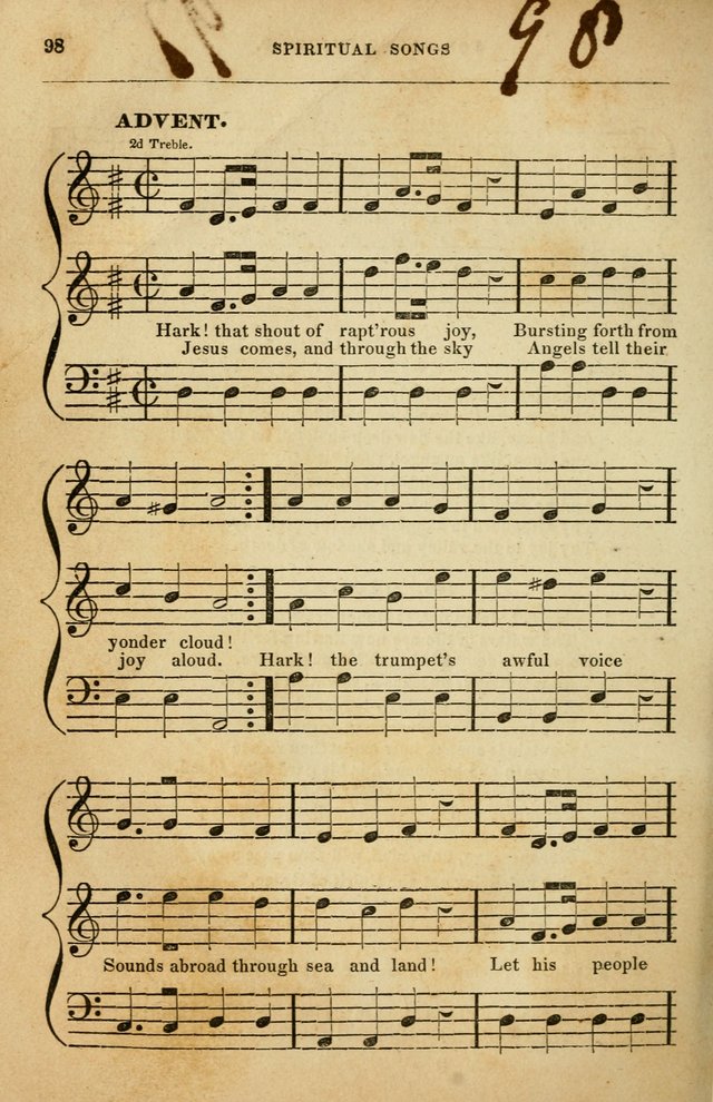 Spiritual Songs for Social Worship: adapted to the use of families and private circles in seasons of rivival, to missionary meetings, to the monthly concert, and to other occasions of special interest page 98