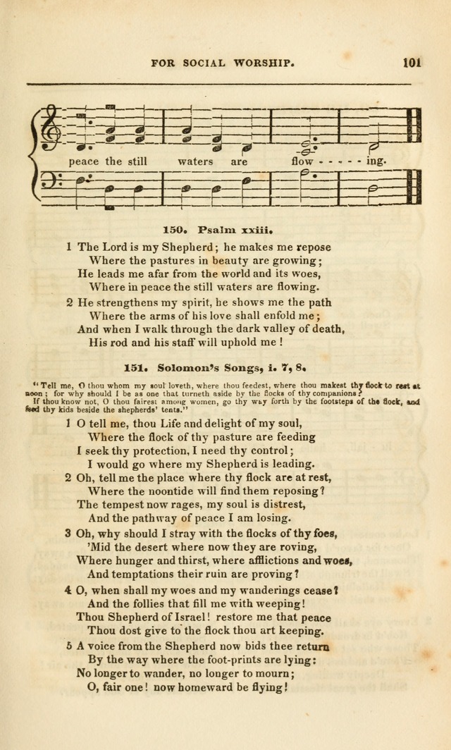 Spiritual Songs for Social Worship: adapted to the use of families and private circles, to missinary meetings, to monthly concert, and to other occasions of special interest.(Rev. and Enl. Ed.) page 101