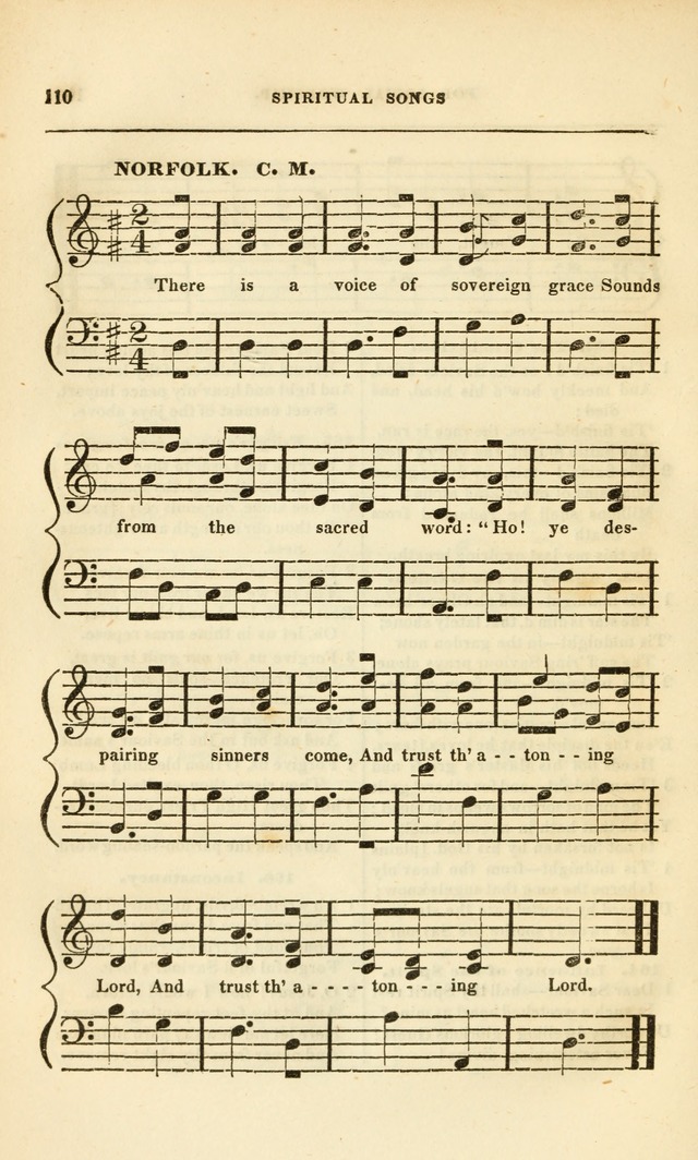 Spiritual Songs for Social Worship: adapted to the use of families and private circles, to missinary meetings, to monthly concert, and to other occasions of special interest.(Rev. and Enl. Ed.) page 110