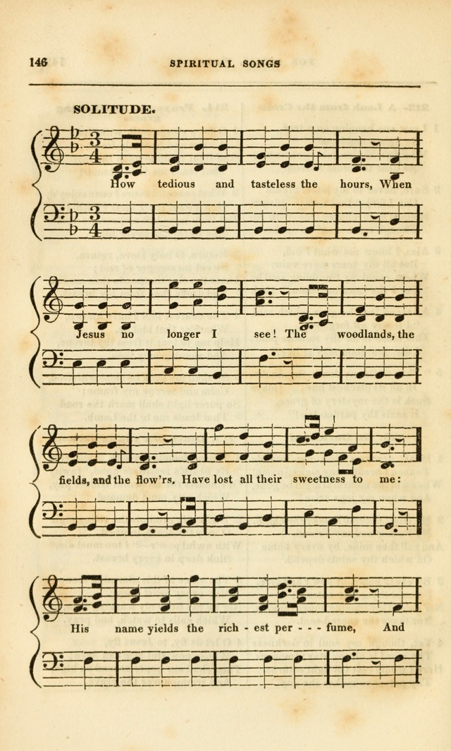 Spiritual Songs for Social Worship: adapted to the use of families and private circles, to missinary meetings, to monthly concert, and to other occasions of special interest.(Rev. and Enl. Ed.) page 146