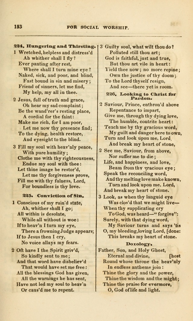 Spiritual Songs for Social Worship: adapted to the use of families and private circles, to missinary meetings, to monthly concert, and to other occasions of special interest.(Rev. and Enl. Ed.) page 153