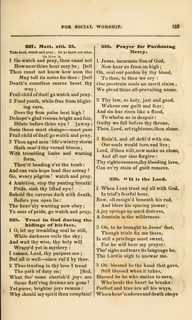 Spiritual Songs for Social Worship: adapted to the use of families and private circles, to missinary meetings, to monthly concert, and to other occasions of special interest.(Rev. and Enl. Ed.) page 155