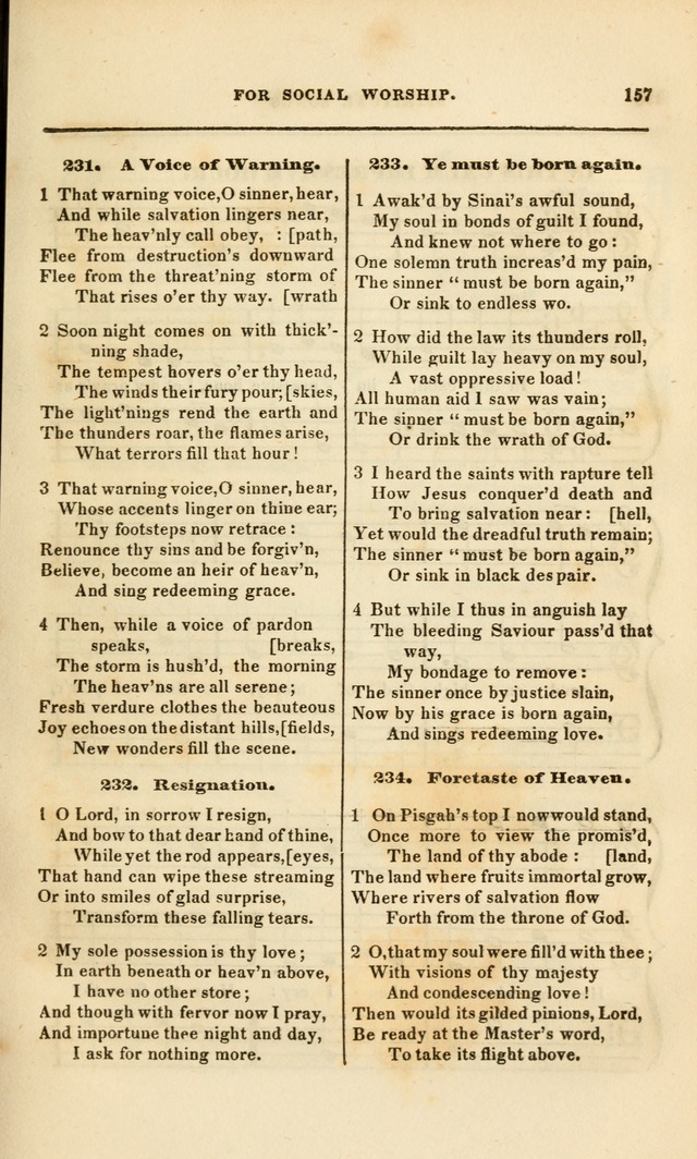 Spiritual Songs for Social Worship: adapted to the use of families and private circles, to missinary meetings, to monthly concert, and to other occasions of special interest.(Rev. and Enl. Ed.) page 157