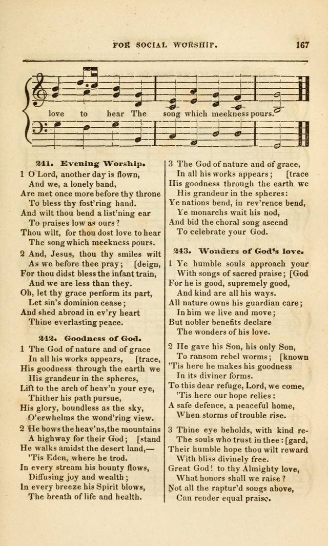 Spiritual Songs for Social Worship: adapted to the use of families and private circles, to missinary meetings, to monthly concert, and to other occasions of special interest.(Rev. and Enl. Ed.) page 167