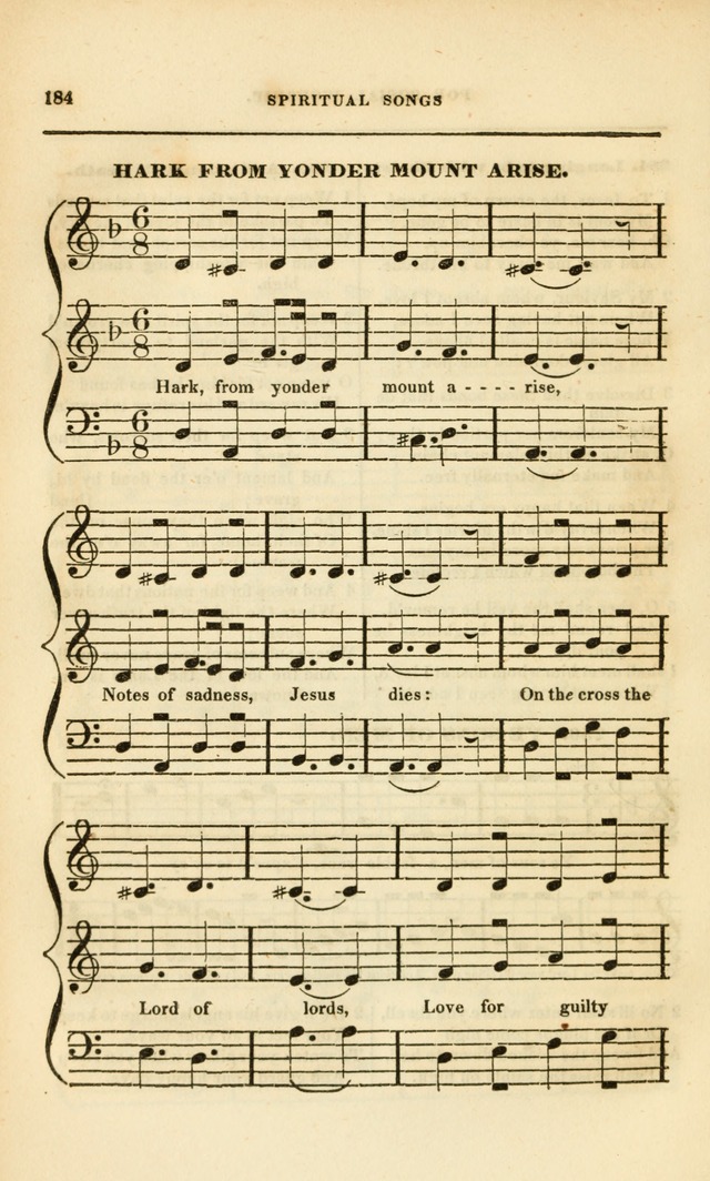 Spiritual Songs for Social Worship: adapted to the use of families and private circles, to missinary meetings, to monthly concert, and to other occasions of special interest.(Rev. and Enl. Ed.) page 184