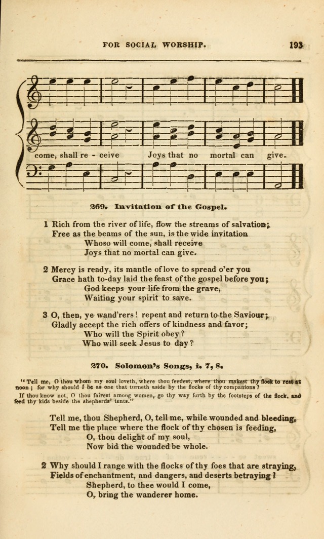 Spiritual Songs for Social Worship: adapted to the use of families and private circles, to missinary meetings, to monthly concert, and to other occasions of special interest.(Rev. and Enl. Ed.) page 193