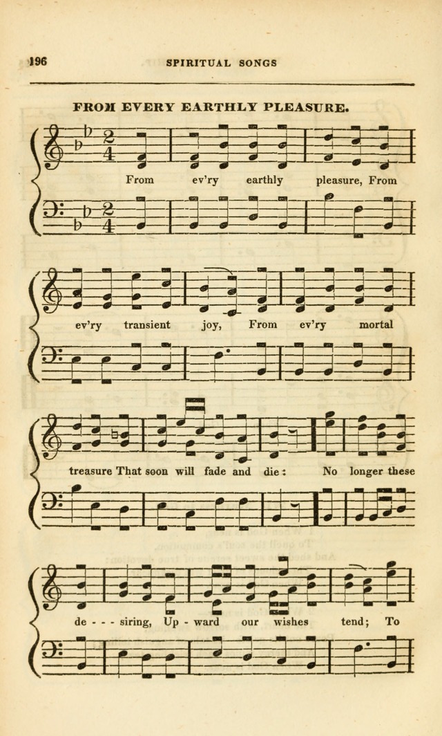 Spiritual Songs for Social Worship: adapted to the use of families and private circles, to missinary meetings, to monthly concert, and to other occasions of special interest.(Rev. and Enl. Ed.) page 196