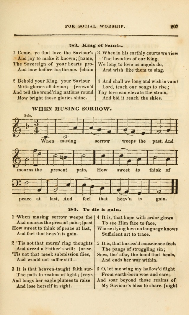 Spiritual Songs for Social Worship: adapted to the use of families and private circles, to missinary meetings, to monthly concert, and to other occasions of special interest.(Rev. and Enl. Ed.) page 207