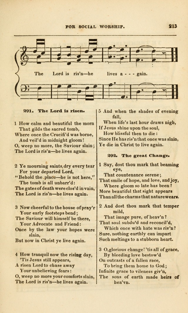 Spiritual Songs for Social Worship: adapted to the use of families and private circles, to missinary meetings, to monthly concert, and to other occasions of special interest.(Rev. and Enl. Ed.) page 213