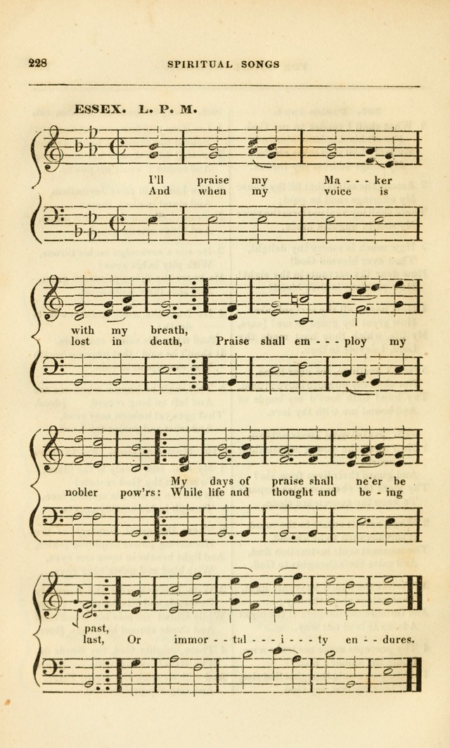 Spiritual Songs for Social Worship: adapted to the use of families and private circles, to missinary meetings, to monthly concert, and to other occasions of special interest.(Rev. and Enl. Ed.) page 228