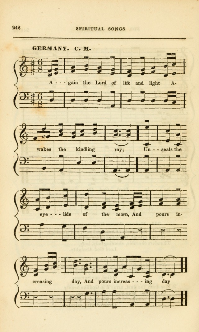 Spiritual Songs for Social Worship: adapted to the use of families and private circles, to missinary meetings, to monthly concert, and to other occasions of special interest.(Rev. and Enl. Ed.) page 242