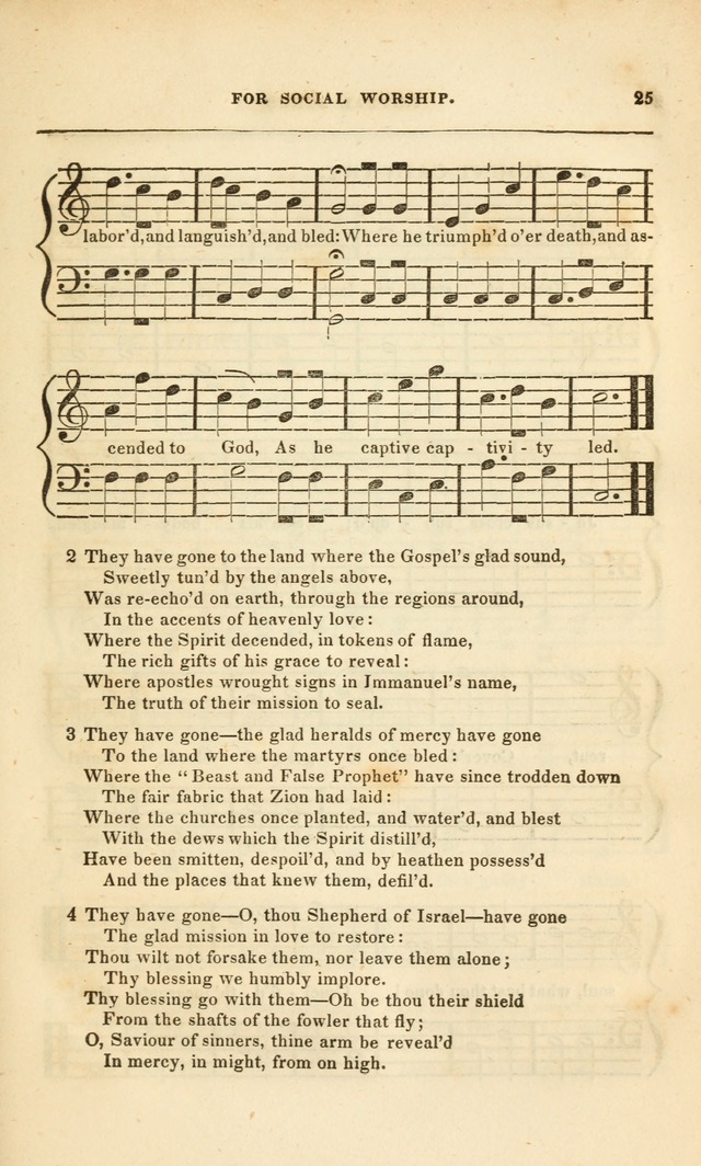 Spiritual Songs for Social Worship: adapted to the use of families and private circles, to missinary meetings, to monthly concert, and to other occasions of special interest.(Rev. and Enl. Ed.) page 25