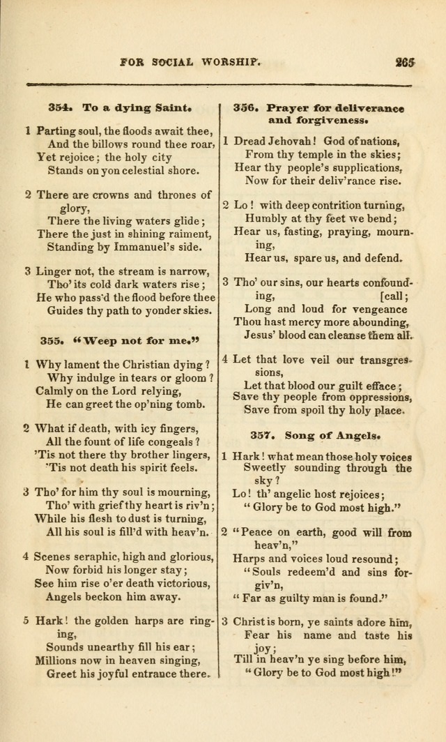 Spiritual Songs for Social Worship: adapted to the use of families and private circles, to missinary meetings, to monthly concert, and to other occasions of special interest.(Rev. and Enl. Ed.) page 265